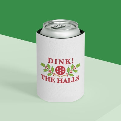 Get Pickleball Christmas Party Ready with Dink the Halls Can Koozies | Fun Holiday Gift for the Pickleball Group Party